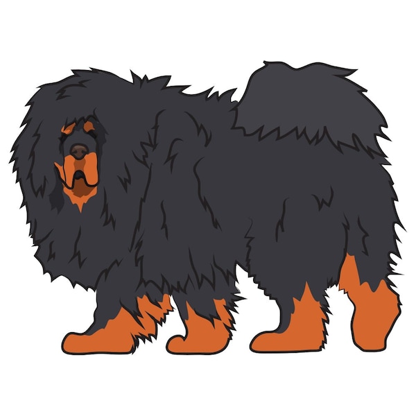 Tibetan Mastiff Dog Decal, Dog Lover Decor Vinyl Sticker